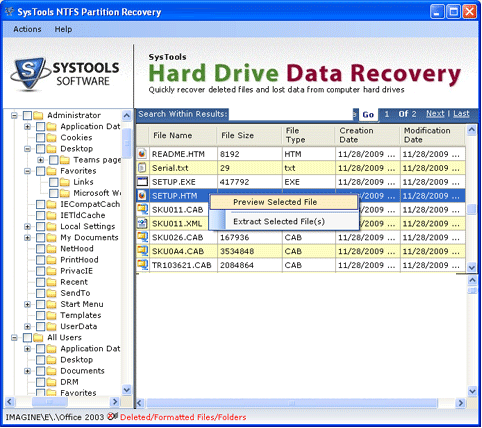 Registry Data Recovered Error 3.3.1